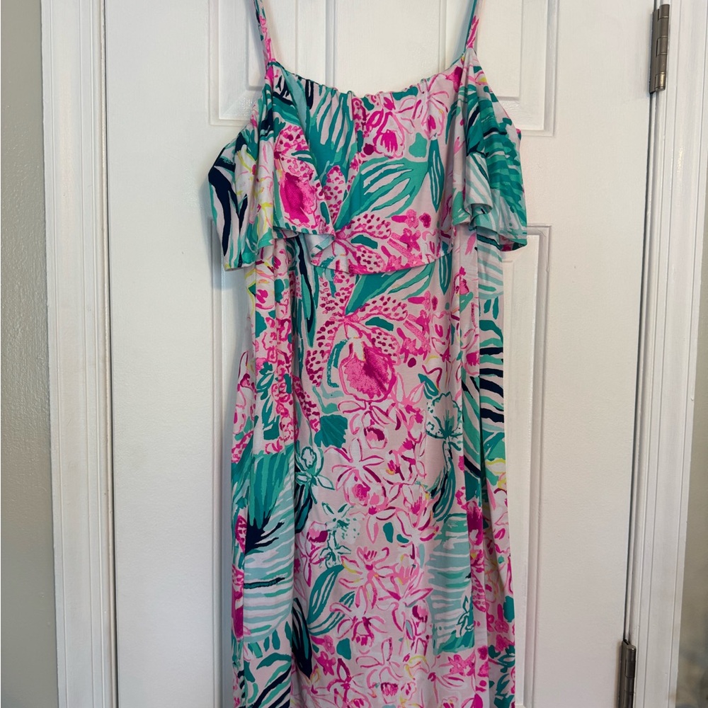 Lilly Pulitzer Pink and Green Floral Dress